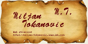 Miljan Tokanović vizit kartica